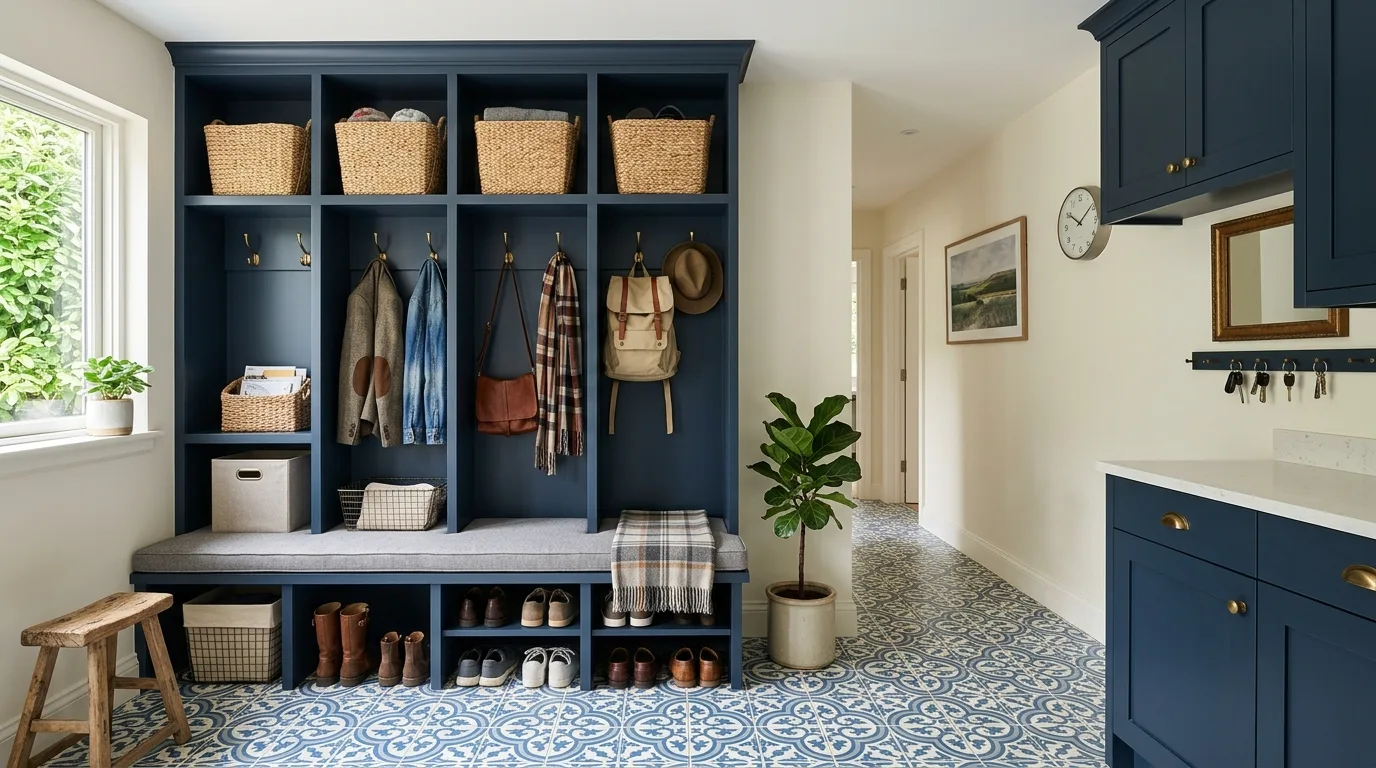 Use vertical storage so the mudroom earns every inch inspiration for a mudroom entryway.